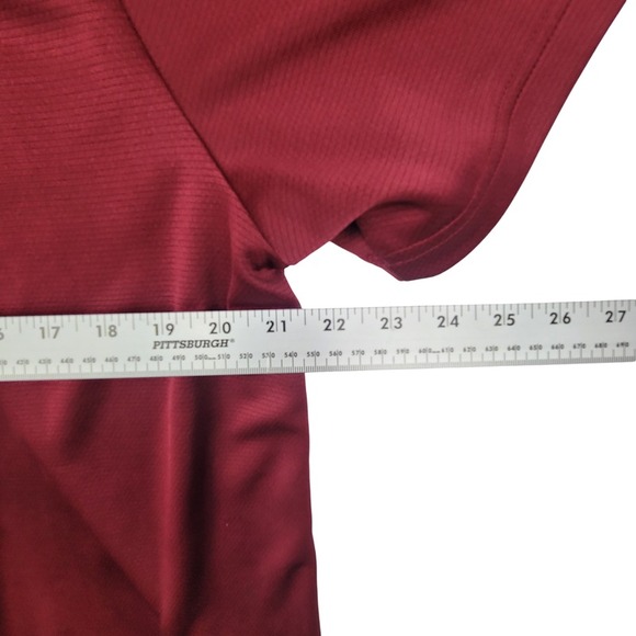 Adidas Men's Maroon Polo Shirt Activewear Size L Short Sleeve Solid Pattern - Picture 8 of 11